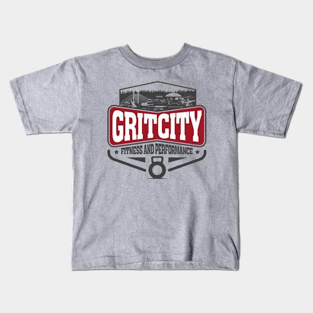 Grit City Fitness and Performance Logo Tee Kids T-Shirt by Jeffjowers1